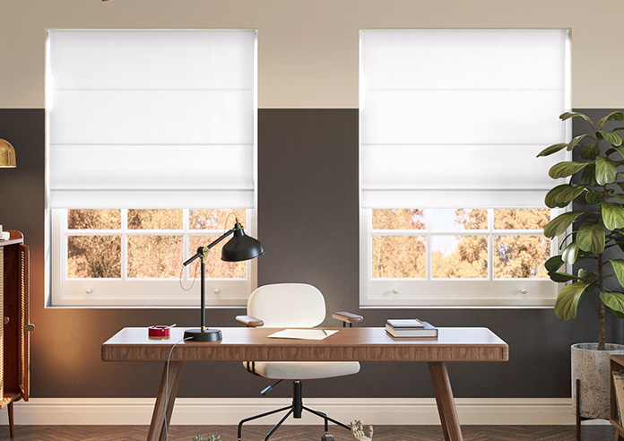 Menton, Pure White - Twist&Fit Roman Blind - Image 3